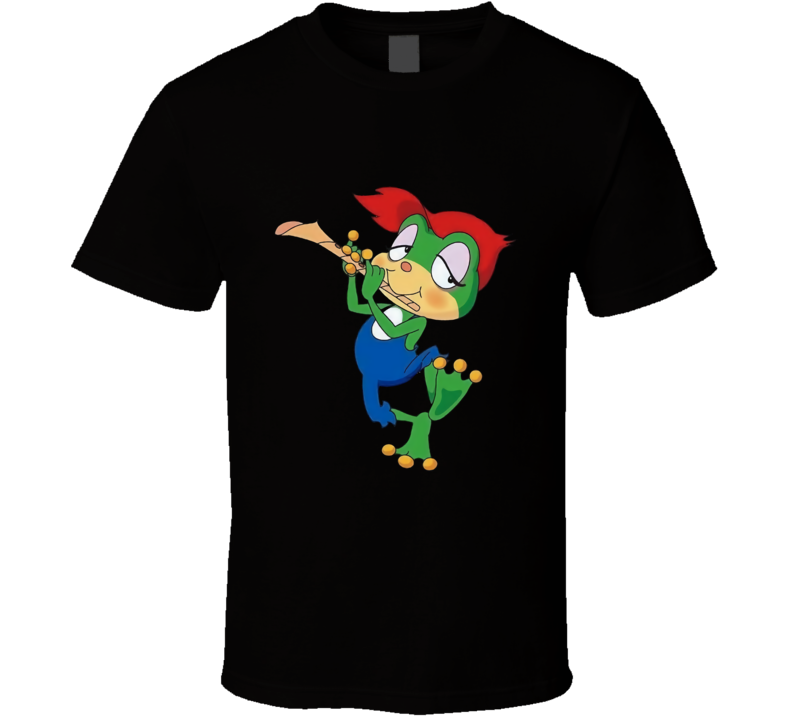 Demetan Kerokko The Brave Frog Playing Flute Retro Vintage Style T-shirt And Apparel 1