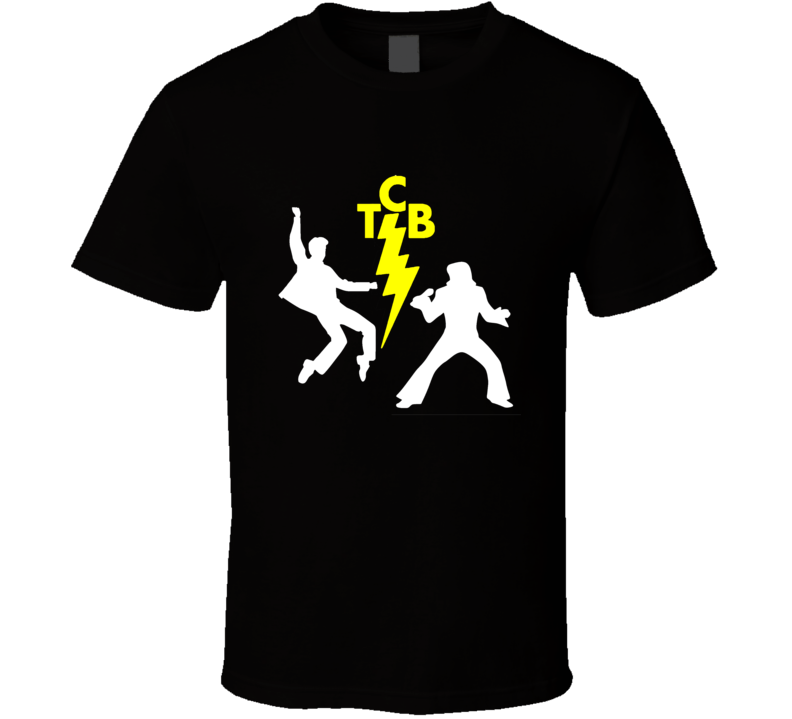 Elvis White Shadow 50's 70's And Yellow Tcb Logo Vintage Retro Style T-shirt And Apparel 1