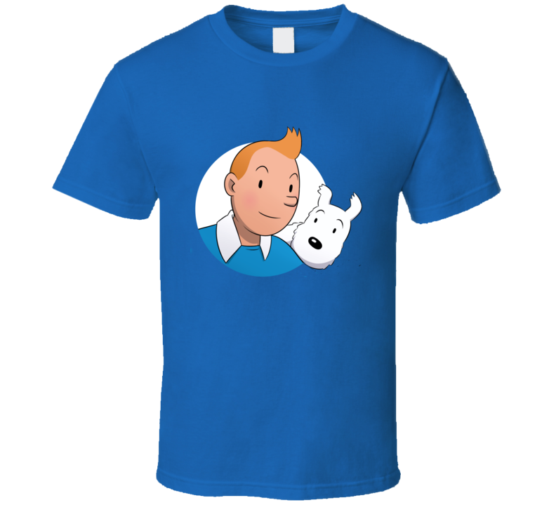 Tintin And Snowy Circle Vintage Retro Style T-shirt And Apparel 1