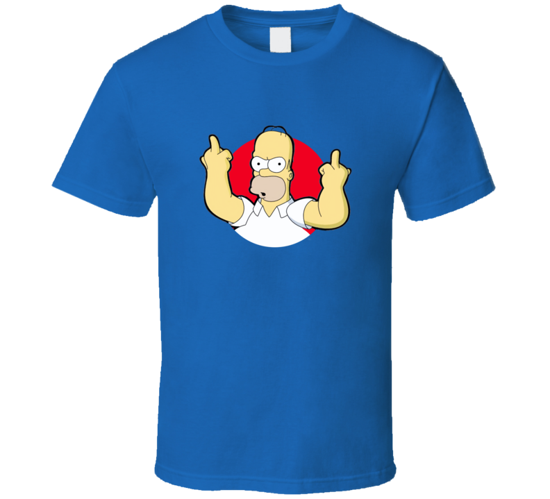 T-shirt et Vêtements Les Simpsons Homer Fuck You Doigt d'Honneur Funny Joke Style Rétro Vintage 1